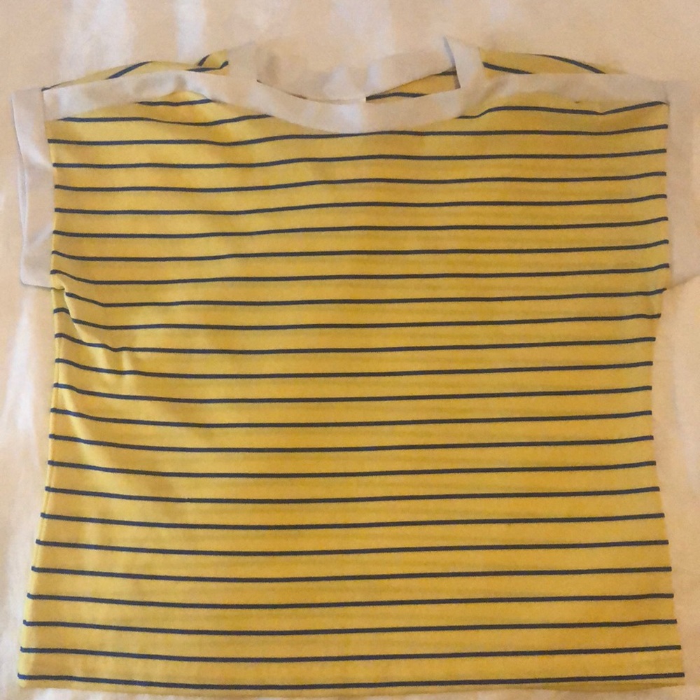 Vintage yellow top with blue stripes